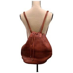 Vintage Cole Haan Woven Leather Basket Backpack Purse